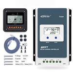 EPEVER MPPT Solar Charge Controller Tracer A Series 10A/20A/30A/40A with 12V/24V DC Automatically Identifying System Voltage (30A+MT50)