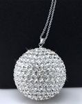 Bling Car Decor Crystal Ball Car Rear View Mirror Charm, Rhinestone Hanging Car Ornament, Bling Car Accessories for Women, Crystal Sun Catcher Ball Ornament, Car Interior Glam Decoration Charm(Silver)