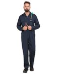 CLUB TWENTY ONE Workwear Men's 100% Cotton Full Sleeve Coverall for Industrial Use, Breathable Overalls Suit for Men (Size - X-Large, Color - Navy Blue)