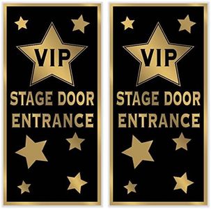 Beistle Plastic VIP Stage Door Entrance Door Covers, 5’ x 30”, Set of 2 - Red Carpet Inspired Decor, Hollywood Themed Parties, Movie Nights, Awards Events, & Glamorous Celebrity Entrances