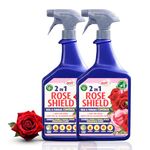 Quebec Rose Shield Ultra Spray 2 in 1 Rose Shield Bug & Fungus Control – Pesticide Free with Added Feed for Strong Growth, 1 Litre Ready to Use Spray (2)