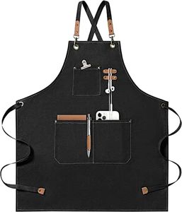 Chef Apron,Cross Back Apron for Women and Men, Cotton Canvas Apron With Adjustable Straps And 3 Pockets For Easy Storage Of Items, Best For Kitchen Cooking Baking Bib Apron, Unisex