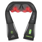 Snailax Cordless Shiatsu Neck & Shoulder Massager with Heat, Portable Massagers for Neck, Shoulder, Back, Lumbar, Foot