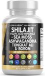 Clean Nutraceuticals Shilajit Supplement with Sea Moss, Ashwagandha, Tongkat Ali, Boron, Magnesium - Fulvic Acid Capsules for Men - 90 Count