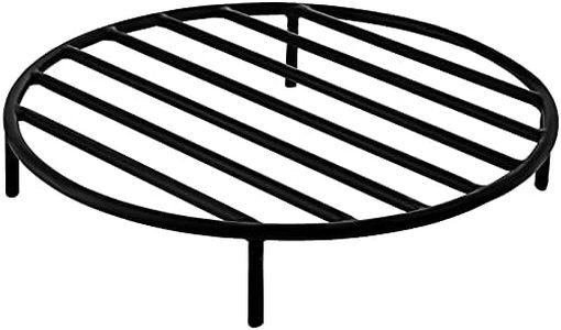 VEVOR Fire Pit Grate, Heavy Duty Iron Round Firewood Grate, Round Wood Fire Pit Grate 19", Firepit Grate with Black Paint, Fire Grate with 4 Removable Round Legs for Burning Fireplace and Firepits