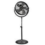 Comfort Zone Slim Profile High Velocity Industrial Pedestal Stand Fan, Aluminum Blades & Adjustable Tilt, 20 inch, 3 Speed, All-Metal Construction, Ideal for Garage, Workshop or Warehouse, CZHVP20S