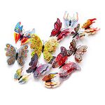 Koolemon 12PCS PVC 3D Butterfly Fridge Magnets Refrigerator Magnets Wall Stickers with Magnet for Wall Decor Art Decor Crafts Home Party Decoration