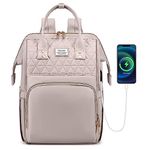 VSNOON Laptop Backpack for Women,15.6 Inch Stylish Laptop Rucksack Wide Open, Travel Backpack with USB Charging Port, Water Resistant Travel Business Work Bag Computer Backpack for Men, Pink