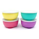 Elk and Friends Stainless Steel Bowls with Silicone Sleeve for Babies & Toddlers | Lids Included | Stay Put Suction | Cereal & Snack Bowls | 4 Pack