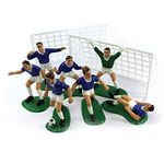 Anniversary House Football Cake Decorations Set Blue, 7 Footballers and 2 Nets, Football Cake Topper, Sports Soccer Theme, Football Birthday Decorations, Cake Decorations for Men, Pack of 9pcs, M512