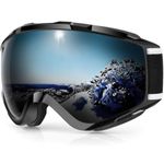 Ski Goggles, Findway OTG Snowboard Goggles for Men, Woman & Youth - 100% UV Protection and Anti-Fog - Double Spherical Lens Comfortable for Sunny and Cloudy Days Perfect for Skating Skiing Snowmobiles