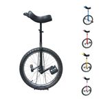 TCUDCKI Unicycle for Adults Adjustable Seat with Unicycle Stand for Fun Fitness Exercises Balance Training Circus Performances (Black, 20")