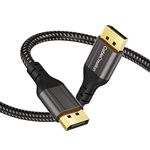 CableCreation 8K DisplayPort Cable 1.4, 10FT DP Cable Nylon Braided (8K@60Hz, 4K@144Hz, HDR), Ultra High Speed DisplayPort to DisplayPort Cable Cord for TV, PC, Laptop, Gaming Monitor and More-Black