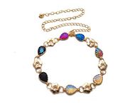 VRITRAZ Women And Girl Fashion Metal Stretchable Gold Plated Belly Chain Waist Belt Jewellery kamarband Waistband PearStone