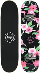 Amrgot Skateboards for Beginners,31 * 8 inches Complete Skateboards for Kids,Boys,Girls and Adults,7 Layer Maple Wood,Double Kick Deck Concave Standard and Tricks Skateboard (1)