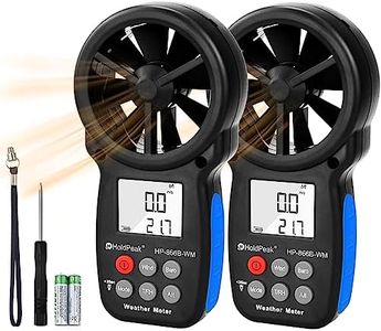 [2 PCS]HoldPeak Handheld Anemometer Barometer, Weather Meter for Wind Speed, Temperature, Humidity, Dew Point, Altitude, Barometric Pressure, Wind Chill Measuring, Digital Wind Guage 866B-WM