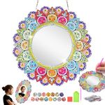 dashfor 5D Diamond Painting Mirror Craft Set, DIY Mandala Cosmetic Mirror, Diamond Makeup Mirror Crystal Art Crafts for 6-12 Year Old Girls Birthday Gift Age 8 9 10 Year Old Girls