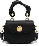 Scarleton Handbags for Women, Crossbody Bags for Women, Structured Mini Satchel Purses, Top Handle Shoulder Bag, H2077, Black Z, Small