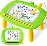 Kikidex Toddler Toys Age 1-3 Magnetic Drawing Board: Kids Toys for 1 2 3 Year Old Boy Girl Birthday Gifts Doodle Board for Preschool Learning and Educational Erasable Sketching Pad Baby(Light Green)