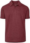 True Classic Polo Shirts for Men, Premium Fitted Golf Shirts for Men and Mens Polo Shirts Short Sleeve. Heather Burgundy, XXL