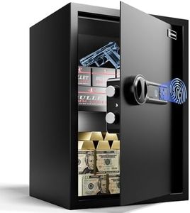 XDeer Biometric Safe Lock Box -1.90 Cubic Feet Fingerprint Safe for，withSilent Mode and LED Light， Money safe for Home box, Office, and Kid，Anti-Theft
