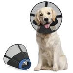 Supet Soft Dog Cone Collar for Small Dogs, Comfortable Mesh Dog Cone Alternative After Surgery, Breathable Cone for Dogs to Stop Licking, Elizabethan Collar, Pet Recovery Collar, Small Dog Cone(L)