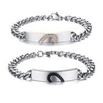 Rockyu Couple Bracelets Popular Brand Simple Chain Bracelet Women's Pink Gold Men's Bracelet Black Titanium Zirconia