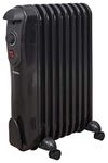 Schallen Black Portable Electric Slim Oil Filled Radiator Heater with Adjustable Temperature Thermostat, 3 Heat Settings & Safety Cut Off (2KW | 9 Fin)