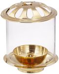 Amazon Brand - Solimo Brass Diya with Borosilicate Glass