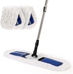 CLEANHOME 24" Heavy-Duty Commercial Dust Mop for Hardwood Floors & Large Areas - with 2 Microfiber Pads, Reinforced Telescoping Handle for Stable Cleaning in Homes, Garages & Commercial Spaces