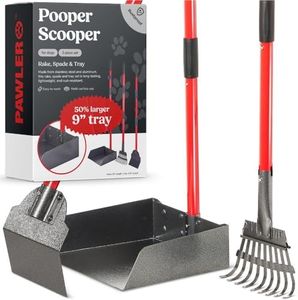 Pawler Pooper Scooper with Long Handle Rake and Spade - Clean Up After Your Dog