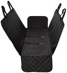 Amazon Basics Quilted Water-Resistant Hammock Car Backseat Cover, Standard, 147.3 x 137.2 cm, Black