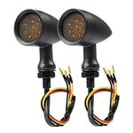Riloer Motorcycle Indicators 1 Pair, Waterproof Aluminum Bullet LED Indicator Motorcycle, Compatible with Most Motorbikes