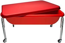 Children's Factory 18" Small Sensory Table, Sandbox with Lid, Water Table for Kids, Red