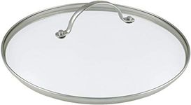 Tempered Glass Vented Pan Lid Saucepans, Wok, 28CM Glass Lid Transparent - Stainless Steel Rim & Handle (28CM)