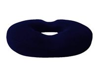 The White Willow Donut Pillow Hard Grade Foam Coccyx Orthopedic Seat Cushion for Relief from Lower Back, Sciatica, Tailbone, Lumbar Pain- (17" x 14" x 2.5") Blue