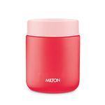Milton Grab N Go 350 Thermosteel Vacuum Insulated Food Jar|Hot & Cold Thermal Flask|Double Walled| Leak Proof | Ideal for carrying Soup, Khichdi, Sweet Corn to Office, School & Travelling, 350 ml, Red