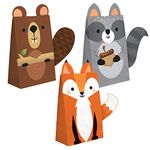 Creative Converting PC344417 Wild One Woodland Animals Shaped Paper Treats Bags-8 Pcs, Multicolor