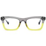 Zeelool Vintage Rectangle Eyeglasses Frame with Non-prescription Clear Lens for Men ZJGA210474, Zjga210474-04 Black-yellow, Large