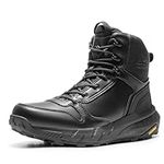 NORTIV 8 Men's Military Tactical Boots for Work All Day Side Zipper Motorcycle Combat Hiking Winter Boots,Size 12,Black-New,SNMT241M-NEW