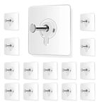 BYNOMITE Pack 10 Hooks Heavy Duty Self Adhesive Hooks Transparent Waterproof and Oilproof,Wall Heavy Duty Strong Nail Free for Hanging Photo Frame Hooks-Stainless Steel