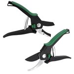 OUTO 2 Pcs Garden Pruner Set Heavy Duty 8 Inch Plant Cutter Grass Scissors Cutting Trimming Edging Gardening Pruning Tool for Lawn Backyard Patio