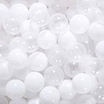 STARBOLO Ball Pit Balls Phthalate Free BPA Free Non-Toxic Crush Proof Play Balls for Toddlers Kids Pool Playhouse (100 Balls-White/Transparent) …