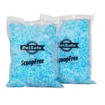 PetSafe Scoopfree Premium Blue Non Clumping Crystal Cat Litter, Reusable Tray Litter, Odour Control, Low -Tracking, 99 percent Dust - Free, 2 - Pack – 2 kg per Bag