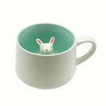 NOSCOMP 3D Animal Cup Coffee Mug Comes With A Cute Inside Creative Morning Mug Animal Cup For Hot&Cold Tea Milk Coffee Perfect For Kids Decorations Best Office Cup (Rabbit) (Ceramic),400 ML