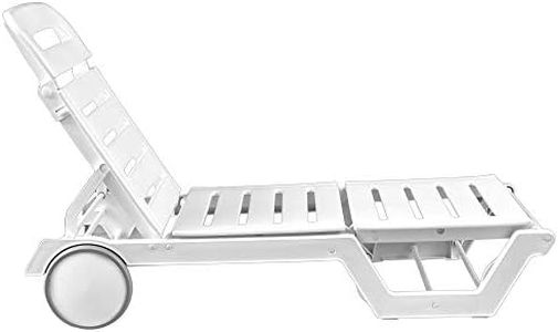 ITALICA Plastic Sunlounger with Wheels/Modern Pool Side Lounge Chair/Glossy Plastic Sunlounger for Garden, Poolside & Terrace/Swimming Pool Chair for Balcony (8103, White)