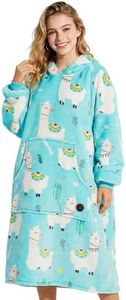THREE POODLE Wearable Blanket Hoodie, Oversized Sherpa Sweatshirt Blanket for Adults Women Men, Warm Cozy Hooded Blanket, Gifts for Mom Girlfriend