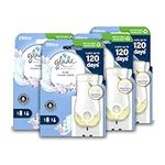 Glade Plug in Air Freshener Holder and Refill, Electric Scented Oil Room Air Freshener, Clean Linen, Pack of 4 Starter Kits, (4 x Holder and 4 x 20 ml Refill)