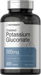 Horbach Potassium Gluconate Supplement 595mg | 300 Count Vegetarian, Non-GMO, Gluten Free Capsules by Horbaach