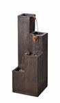 Kenroy Home Rustic Indoor/Outdoor Floor Fountain,34 Inch Height, 12 Inch Width, 12 Inch Ext. with Wood Grain Finish (51017WDG)